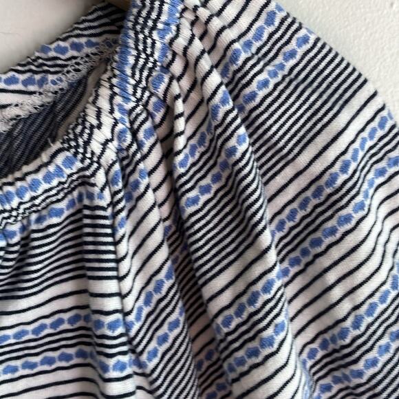 Madewell Jacquard Keyhole Crop Top in Stripe Tranquil Ocean - Picture 5 of 15